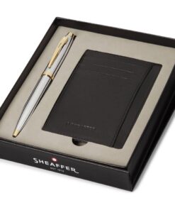 Sheaffer SF-G2934251-2 Balpen 300 M Giftset Bright Chrome Gold Tone + Creditcardhouder