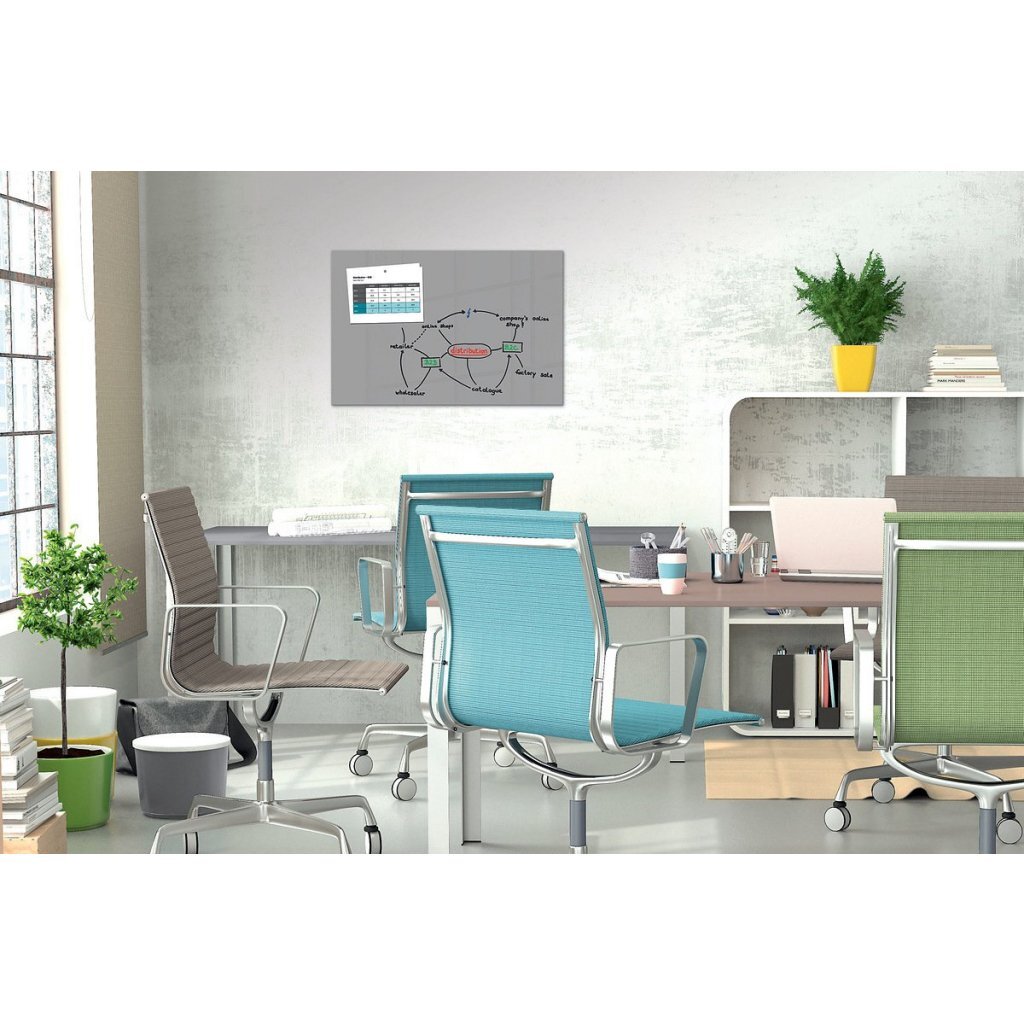 Sigel SI-B1306 Be!Board Glasmagneetbord 90x60 cm Composiet Grijs - Image 2