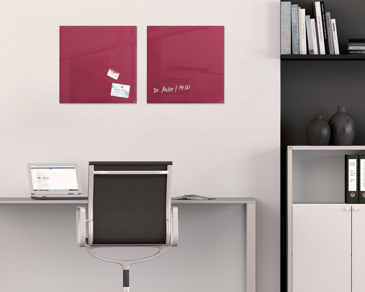 Sigel SI-GL272 Glasmagneetbord Artverum 480x480x15mm Bessenrood - Image 3