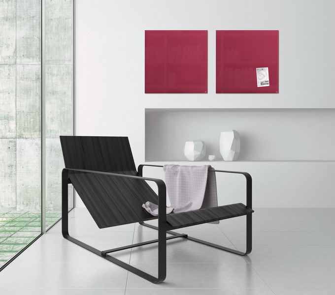 Sigel SI-GL272 Glasmagneetbord Artverum 480x480x15mm Bessenrood - Image 4
