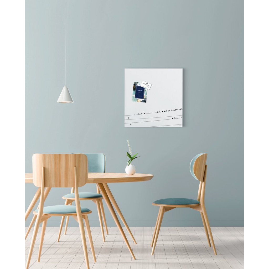 Sigel SI-GL274 Glasmagneetbord Artverum Little Birds 48x48 cm Wit - Image 2