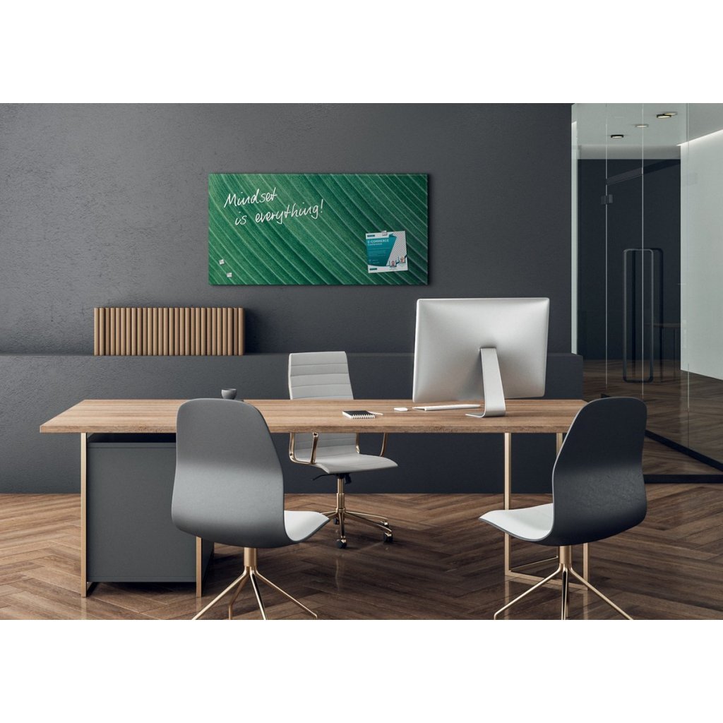 Sigel SI-GL371 Glasmagneetbord Artverum Palm Leaf 91x46 cm Groen - Image 2