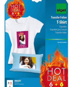 Sigel SI-T1156 Inkjetfolie A4 Transfer Blanco 6 Stuks Voor Lichte Kleding/textiel +6 Gratis