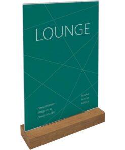 Sigel SI-TA256 Tafelstandaard A4 met Eiken Voet Transparant