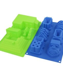 Siliconen Bakvorm Trein/Huis 17x5x30 cm