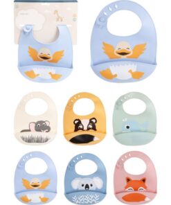 Siliconen Slabbetje met Opvangrand 28x21x2.5 cm Assorti