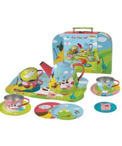 Simply for Kids Theeservies Metaal in Koffer met Boerderijdieren 15-delig