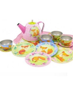 Simply for Kids Tinnen Theeservice Vos in Koffer 15-delig