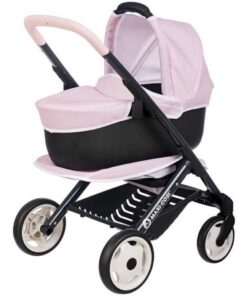Smoby 3in1 Poppenwagen Zachtroze/Zwart