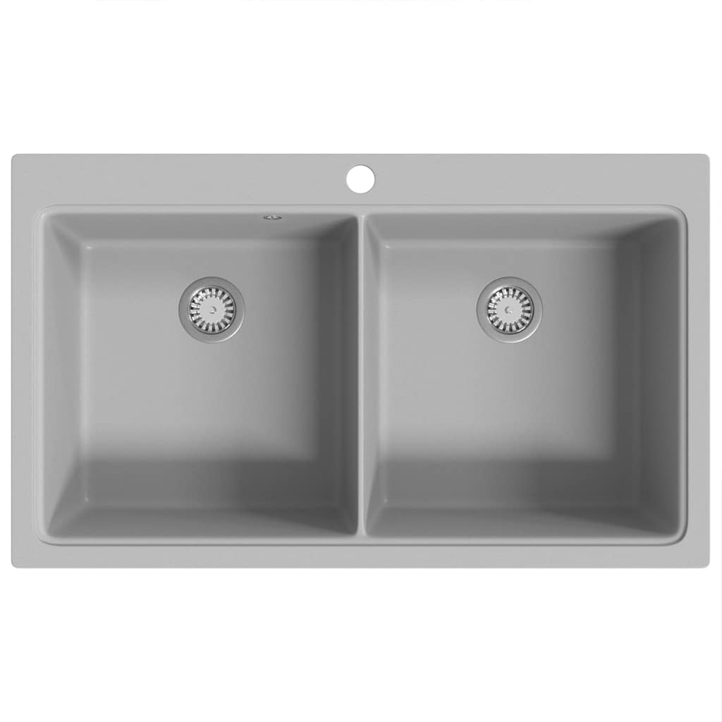 Spoelbak opbouw graniet dubbele bak grijs - Image 6