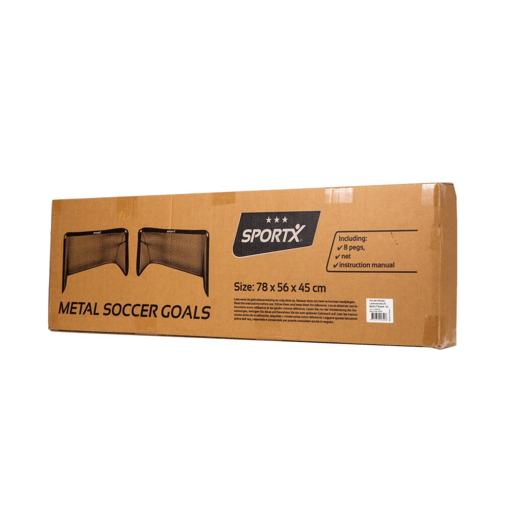 SportX Metalen Voetbaldoelen 78x56x45 cm 2 Stuks Zwart - Image 3