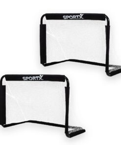 SportX Metalen Voetbaldoelen 78x56x45 cm 2 Stuks Zwart