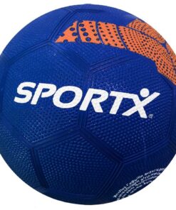 SportX Rubberen Voetbal 22 cm Blauw/Oranje