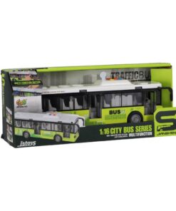 Stadsbus 1:16 + Licht en Geluid Wit/Groen