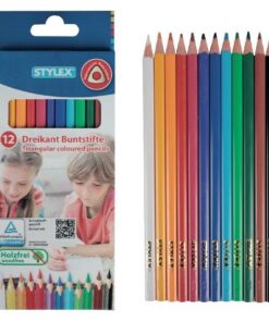 Stylex Driehoekige Lange Kleurpotloden 12stuks