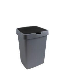 Sunware Delta Prullenbak Met Klep 25l Zilvergrijs