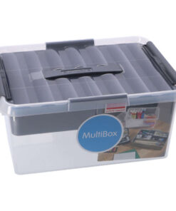 Sunware Q-Line Opbergbox met Inzet 15L Transparant/Grijs