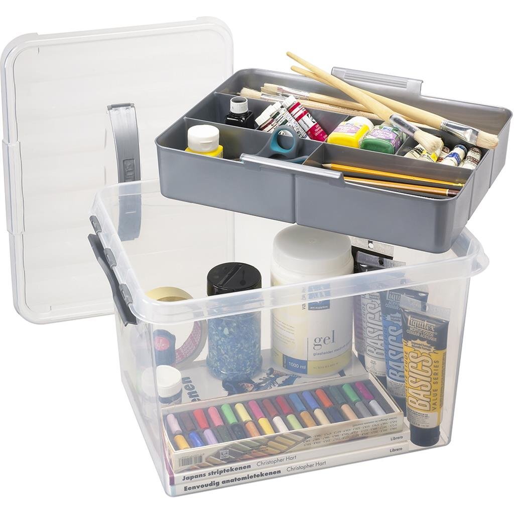 Sunware Q-Line Opbergbox met Inzet 22L Zilver/Transparant - Image 2