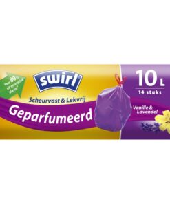 Swirl Pedaalemmerzakken met Trekband Geparfumeerd Vanille-Lavendel 10L 14 Stuks
