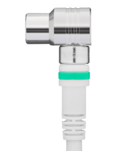 Technetix TN-RLA 21-1.5S Coaxkabel Male - Female Haaks 90° 1.5 M Wit/zilver