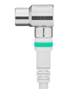 Technetix TN-RLA 21-3-S Coaxkabel Male - Female Haaks 90° 3 M Wit/zilver