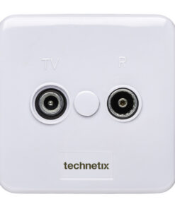 Technetix TN-TRAS2000-S Radio/tv Wandcontactdoos Coax 2 Uitgangen Wit