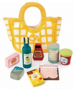 Tender Toys Houten Boodschappen + Canvas Tas