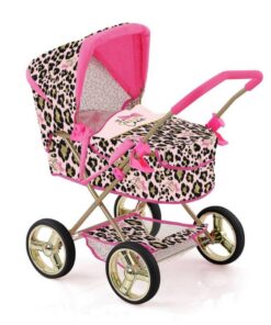 The Glam Crew Poppenwagen Gigi met Luipaardprint Roze/Goud