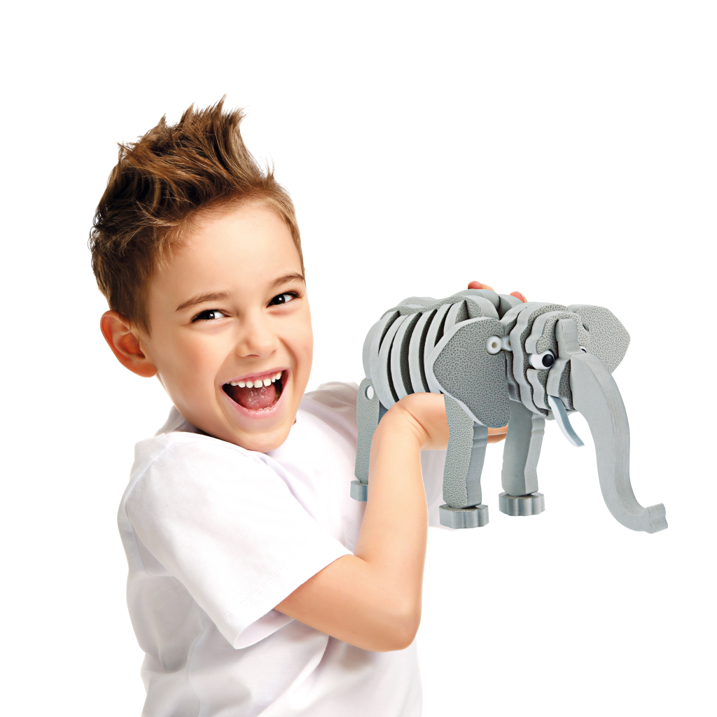 Toi-toys 3D Puzzel Olifant Junior 31,5 Cm Foam Grijs 75-delig - Image 4