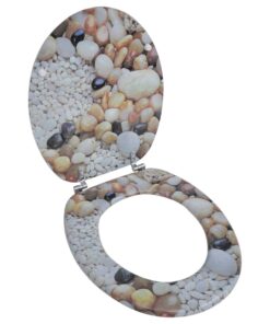 Toiletbril van MDF met kiezelstenen dessin