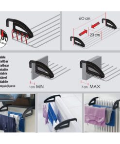 Alternative view of Tomado Click Hangdroogrek 3 m Drooglijn Wit/Zwart