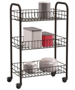 Tomado-Metaltex Siena Keukentrolley met Wielen 41x23x63 cm Zwart