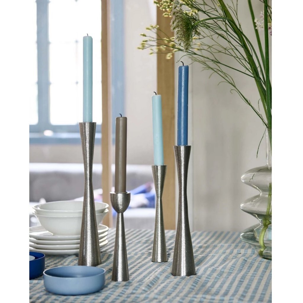 VTwonen Metalen Kandelaar 5x30x4 cm Zilver - Image 3