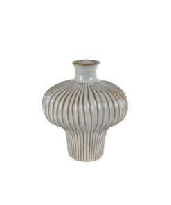 Vaas Jodie 25.5x23.5x29 cm Aardewerk/Wit/Bruin