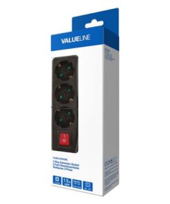 Alternative view of Valueline VLES315F002BL Stekkerdoos 3-Wegs Zwart