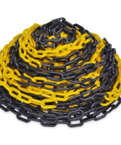 Veiligheidsketting kunststof geel en zwart 30 m