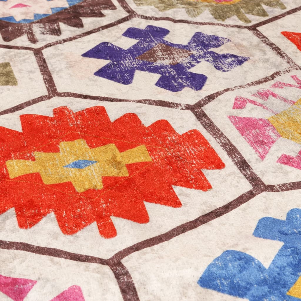 VidaXL Vloerkleed wasbaar anti-slip 190x300 cm meerkleurig