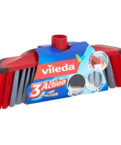 Vileda 3Action Bezem Binnen Rood/Grijs