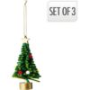 Vilten Kerstboom Hanger 10 cm 3 Stuks