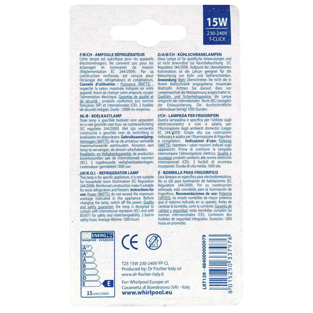 WPRO Kabel-keur Koelkastlamp T-click T25 15w - Image 3