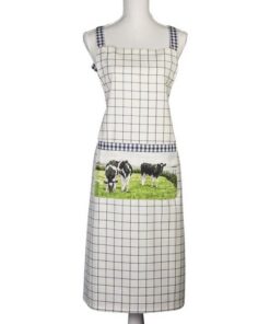 Wiebe van der Zee Schort Ruit Koe 60x90 cm Blauw