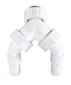 Xavax Dubbele Apparaataansluiting met Terugslagventiel voor Ingebouwde Sifon Wit