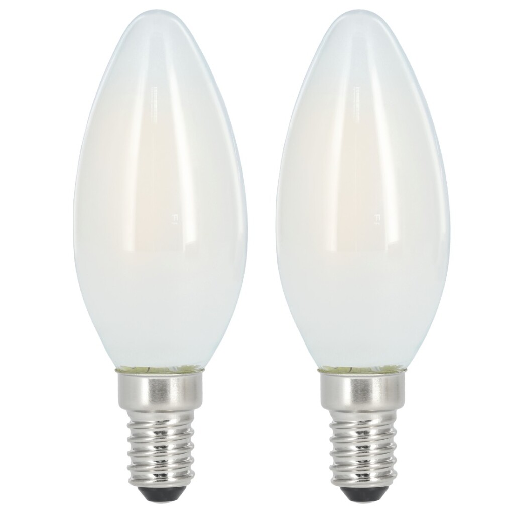 Xavax Led-gloeidraad E14 470lm Verv. 40W Kaarslamp Mat Warm Wit 2 Stuks