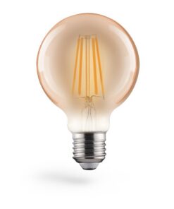 Xavax Led-gloeidraad E27 650lm 8W Vintagelamp Bol 80 Dimbaar Warm Wit