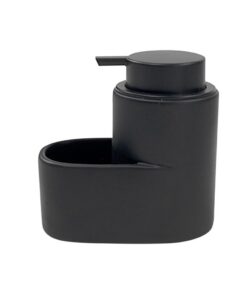 Zeeppomp met Zeepbakje 12.7x13.3x7.8 cm Zwart/Keramisch