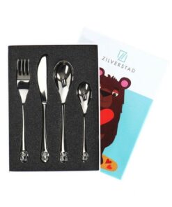 Zilverstad Kinderbestek Beer met Hart 4-delig