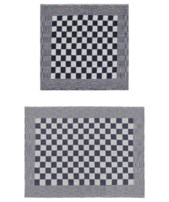 vidaXL 10-delige Keukendoekenset katoen blauw en wit