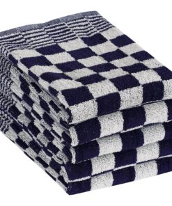 vidaXL 10-delige Keukendoekenset katoen blauw en wit