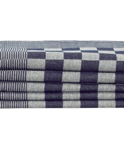 vidaXL 10-delige Keukendoekenset katoen blauw en wit