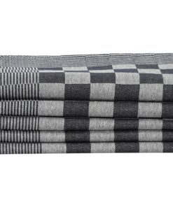 vidaXL 10-delige Keukendoekenset katoen zwart en wit